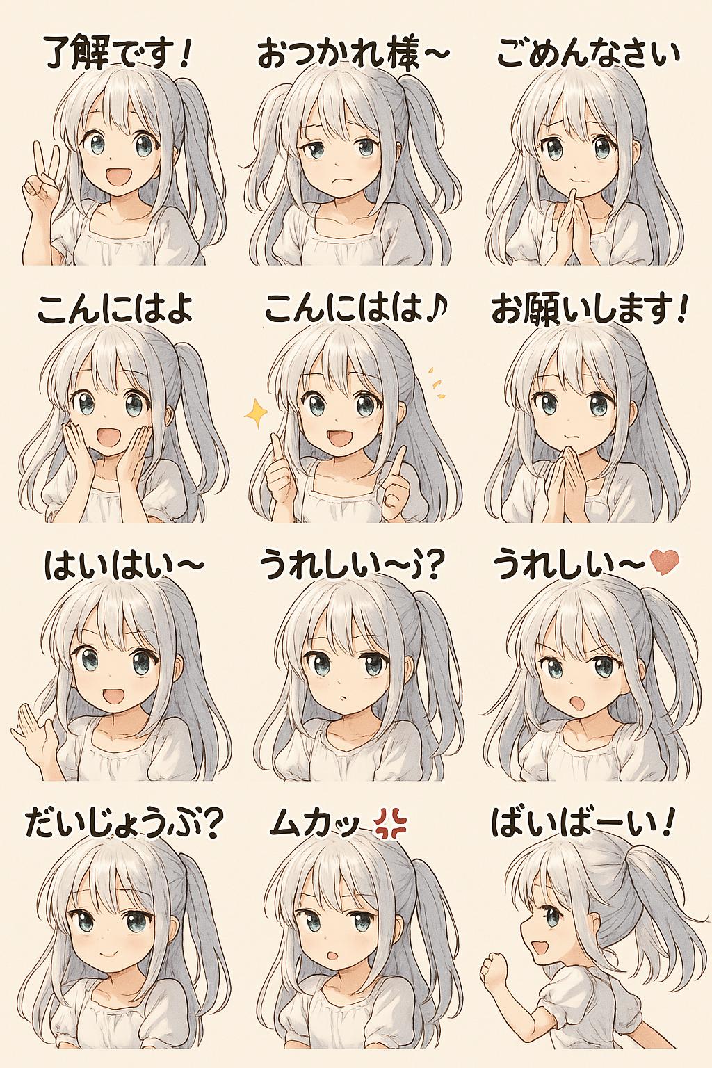 ChatGPT(GPT-4o)の画像生成機能でLINE用スタンプを作る方法、実際の成功イラスト4