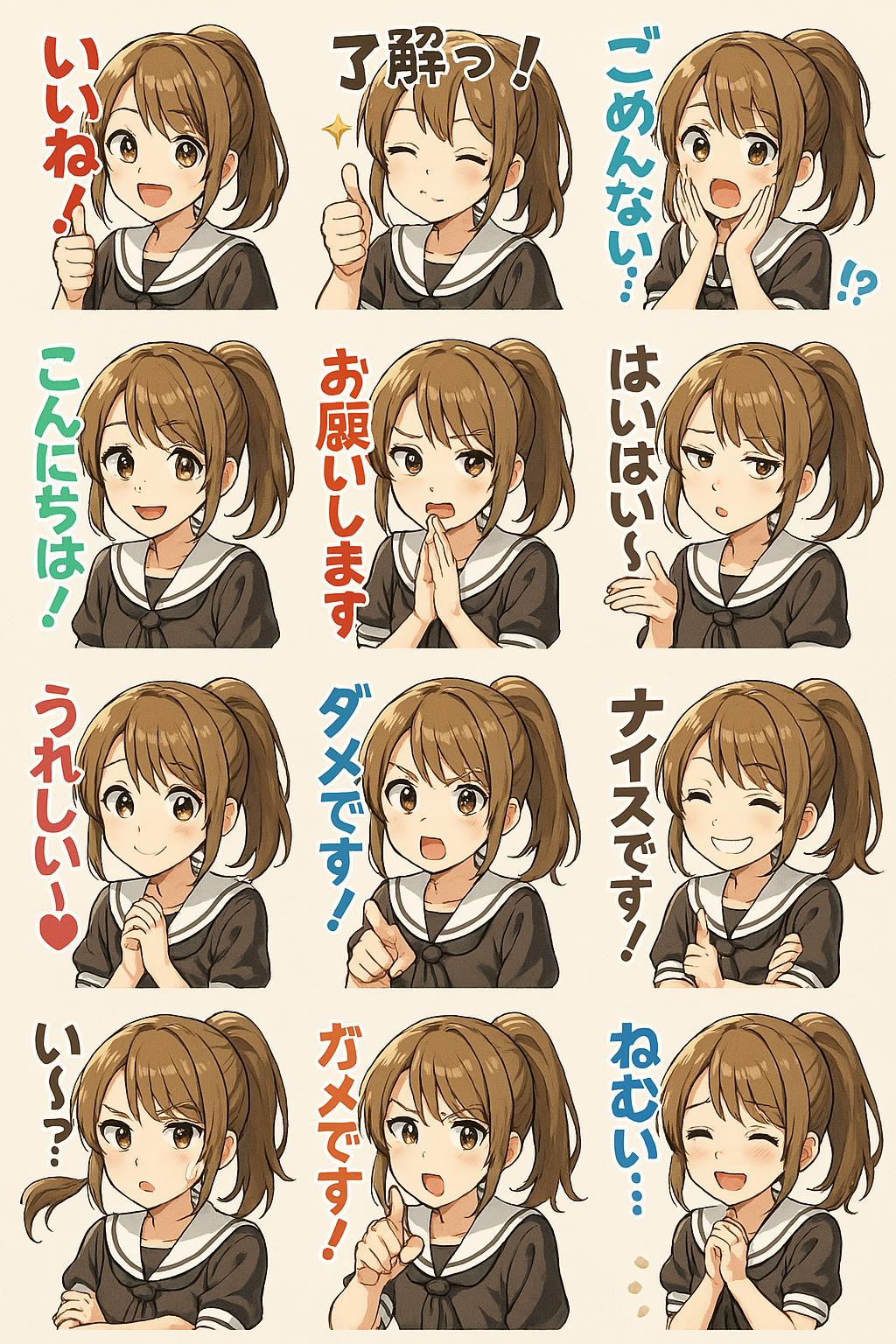 ChatGPTの画像生成機能でLINE用スタンプを作る方法、実際の成功イラスト3