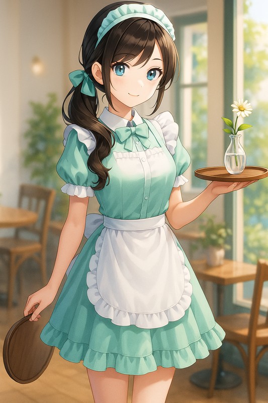 カフェメイドのコスプレのプロンプト紹介|AI画像