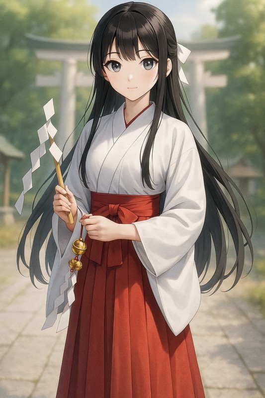 伝統的な巫女のコスプレのプロンプト紹介|AI画像