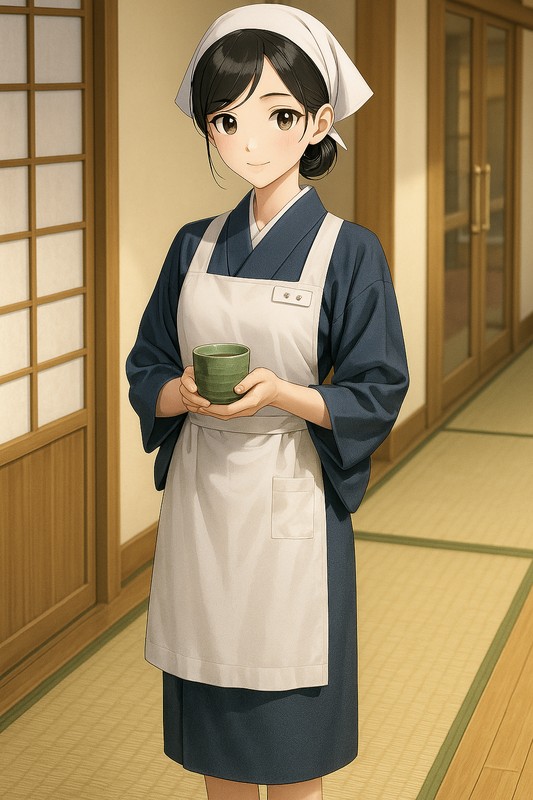 旅館仲居のコスプレのプロンプト紹介|AI画像