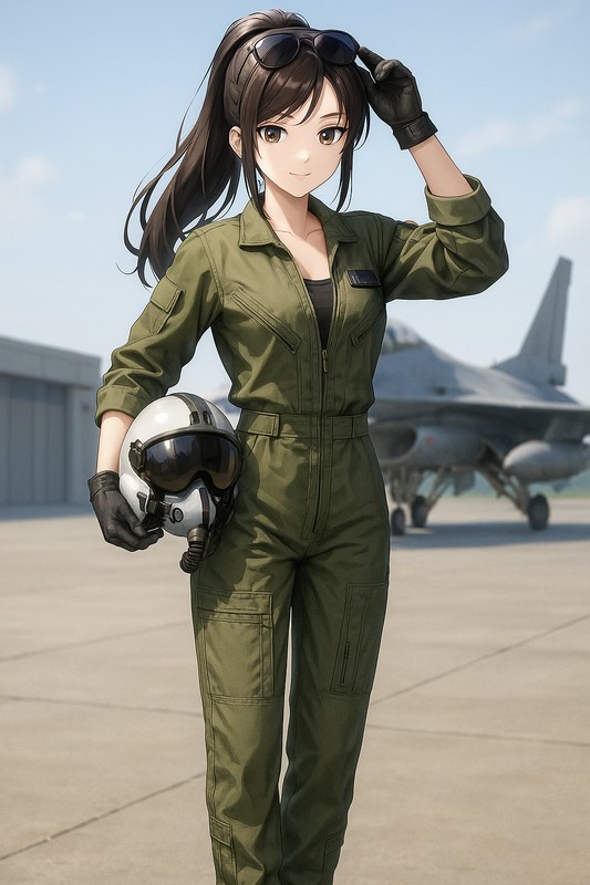 戦闘機パイロットのコスプレのプロンプト紹介|AI画像