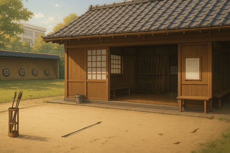 学校の弓道場のプロンプト｜画像生成AI用