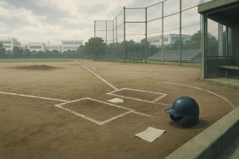 学校の野球用設備のプロンプト｜画像生成AI用