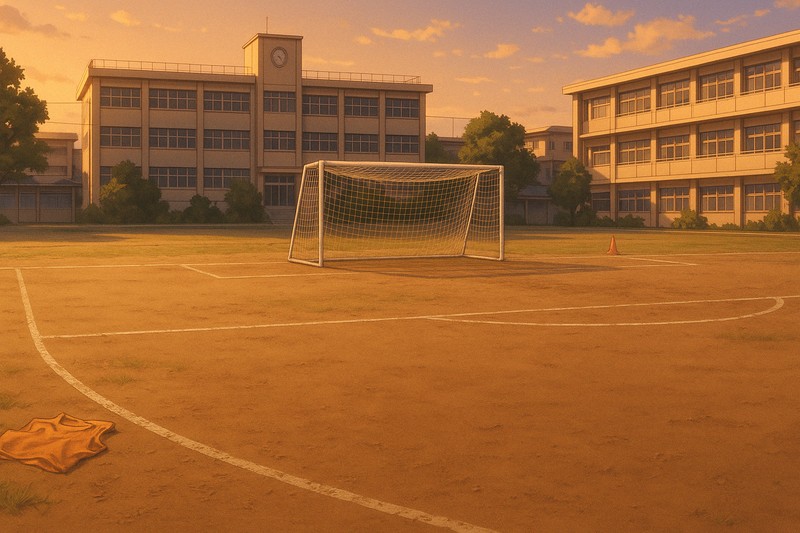学校のサッカー用設備のプロンプト｜画像生成AI用
