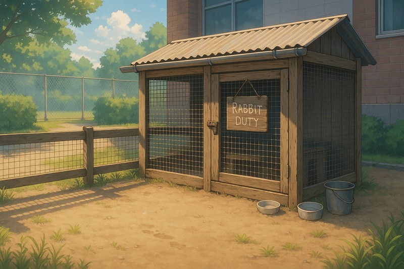 学校の飼育小屋のプロンプト｜画像生成AI用