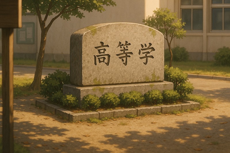 学校の石碑のプロンプト｜画像生成AI用