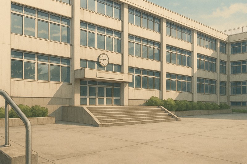 校舎（外観）のプロンプト｜画像生成AI用