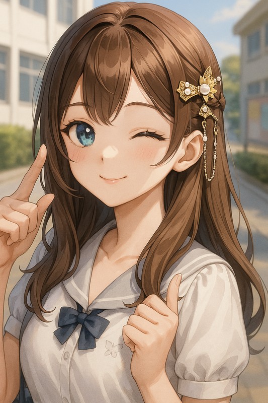 デコラティブヘアピンのAIイラスト|プロンプト例