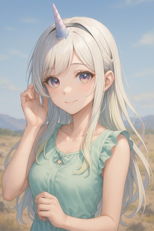 ユニコーンホーンのAIイラスト|プロンプト例