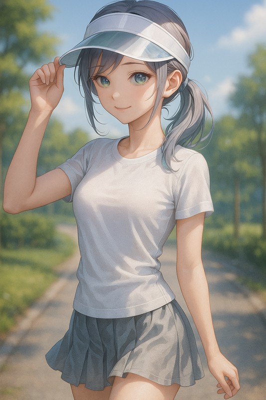 サンバイザーのプロンプト紹介｜美少女AIイラスト
