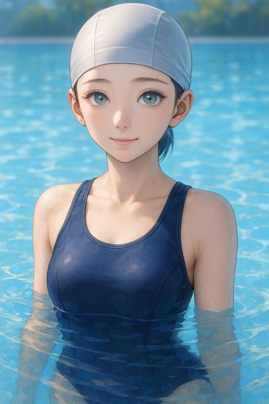 水泳帽のプロンプト紹介｜美少女AIイラスト
