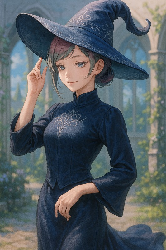ウィザーハット（ファンタジー帽）のプロンプト紹介｜美少女AIイラスト