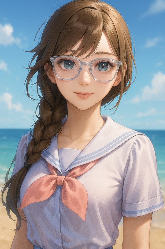 クリアサングラスのAIイラスト|プロンプト紹介