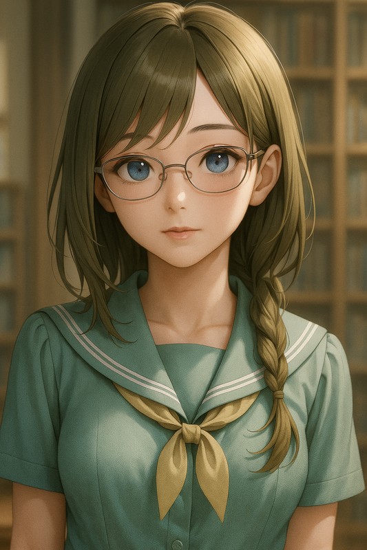読書用メガネのAIイラスト|プロンプト紹介