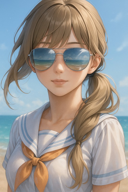ミラーサングラスのAIイラスト|プロンプト紹介
