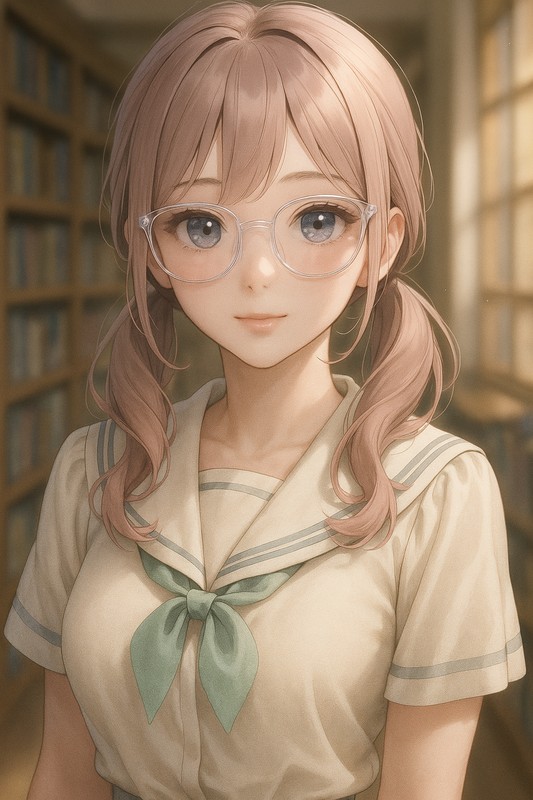 伊達メガネのAIイラスト|プロンプト紹介