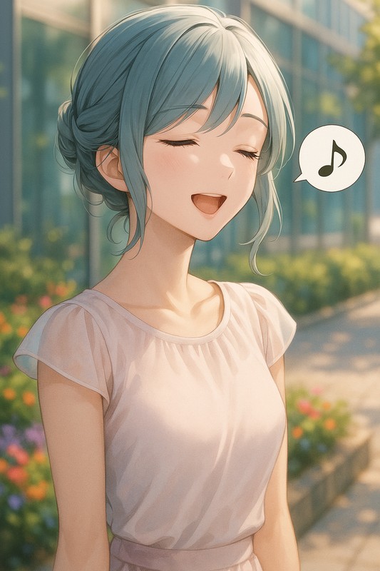 音符(♪)の吹き出しのプロンプト|AIイラスト