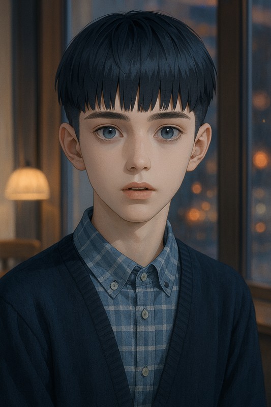 フレンチクロップの男子のAIイラスト|髪型プロンプト紹介