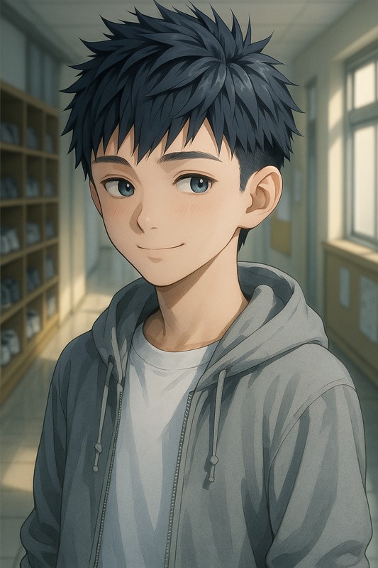 スパイキーショートの男子のAIイラスト|髪型プロンプト紹介