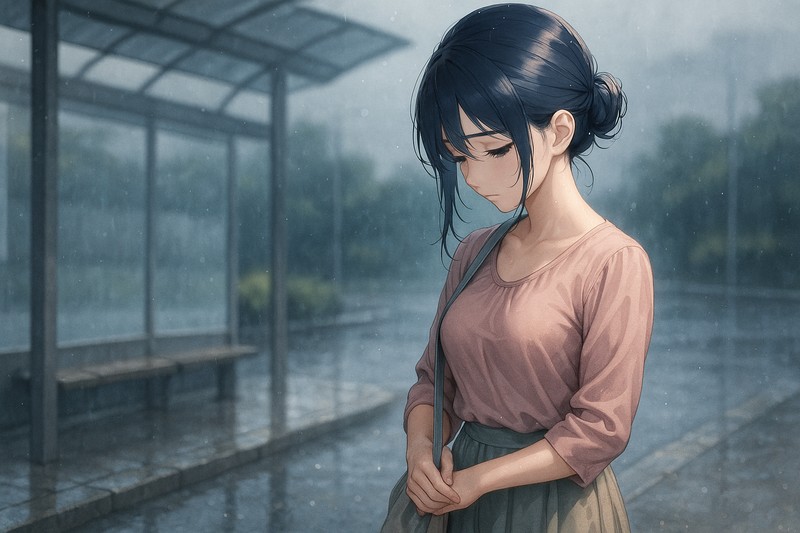 伏し目がちで下を向く美少女のAIイラスト|視線と雰囲気の比較