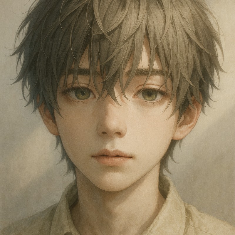 無造作バングの男子のAIイラスト|前髪プロンプト紹介