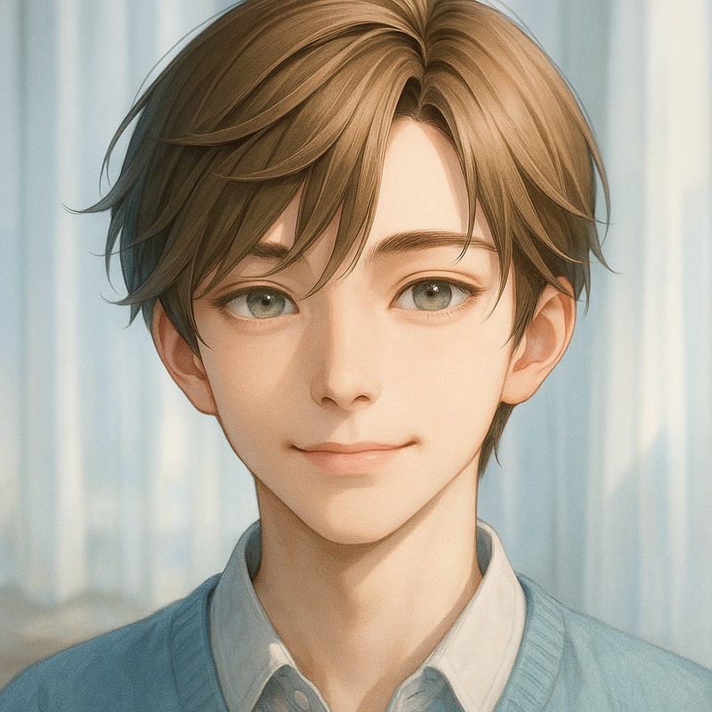 流し前髪の男子のAIイラスト|プロンプト紹介
