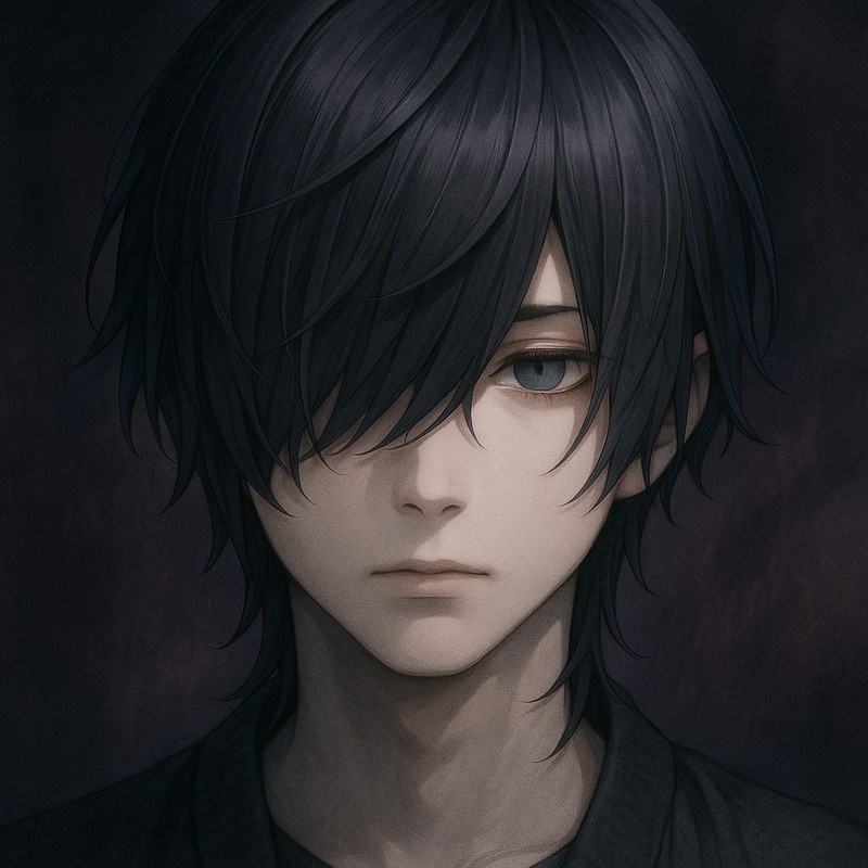 目隠し前髪の男子のAIイラスト|プロンプト紹介