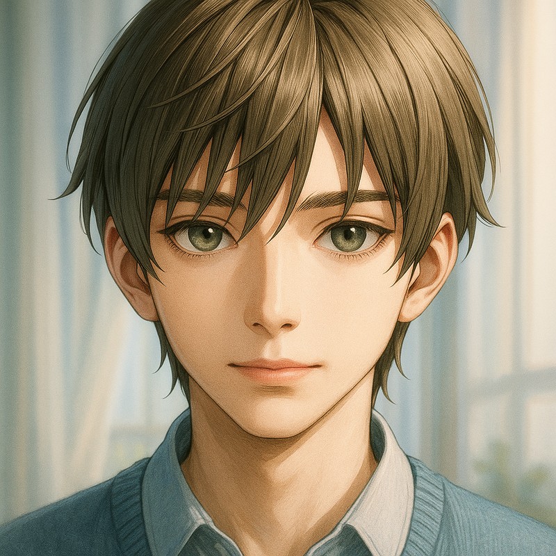 ナチュラル前髪の男子のAIイラスト|プロンプト紹介