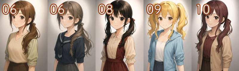 ChatGPTの画像生成による髪型カタログ2