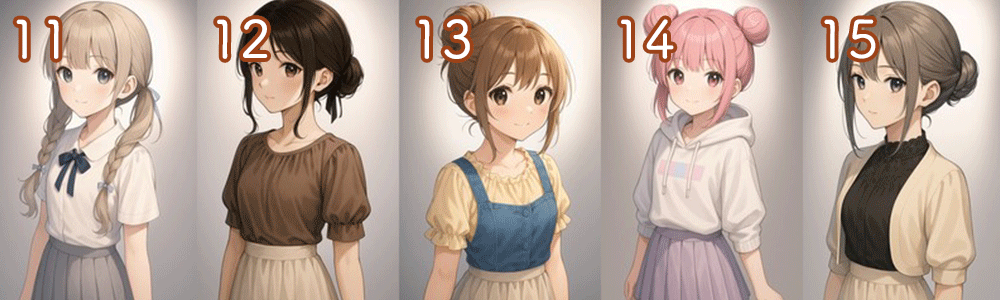 ChatGPTの画像生成による髪型カタログ3