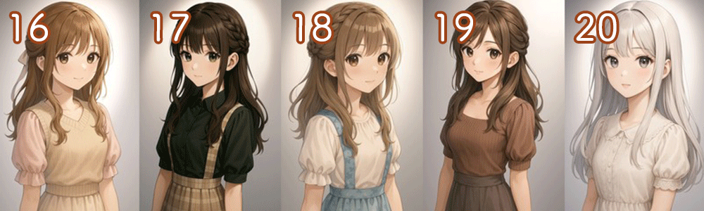 ChatGPTの画像生成による髪型カタログ4