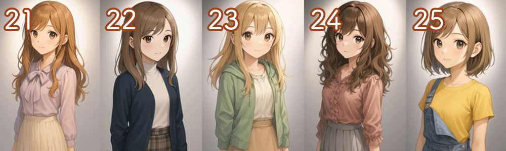 ChatGPTの画像生成による髪型カタログ5