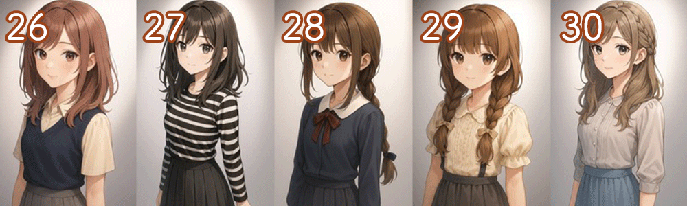 ChatGPTの画像生成による髪型カタログ6