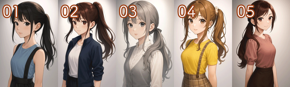 ChatGPTの画像生成による髪型カタログ1
