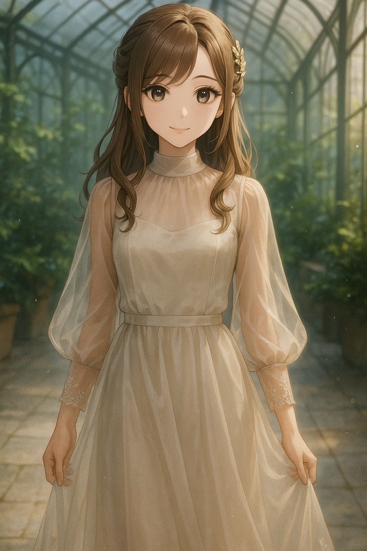 オーガンジードレスの再現プロンプト|AI画像