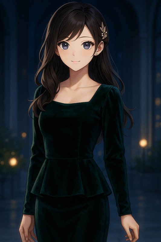 ベロアドレス / ベルベットドレスの再現プロンプト|AI画像