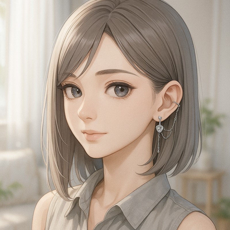 イヤーカフ(ear cuff)のAIイラスト|プロンプト紹介