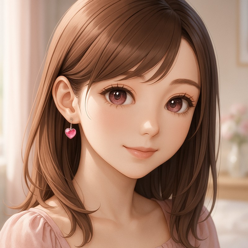 ハート型ピアスのAIイラスト|プロンプト紹介