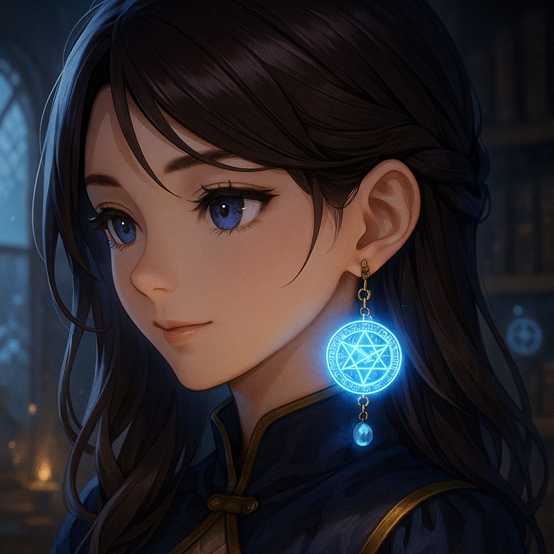 魔術師風ピアスのAIイラスト|プロンプト紹介