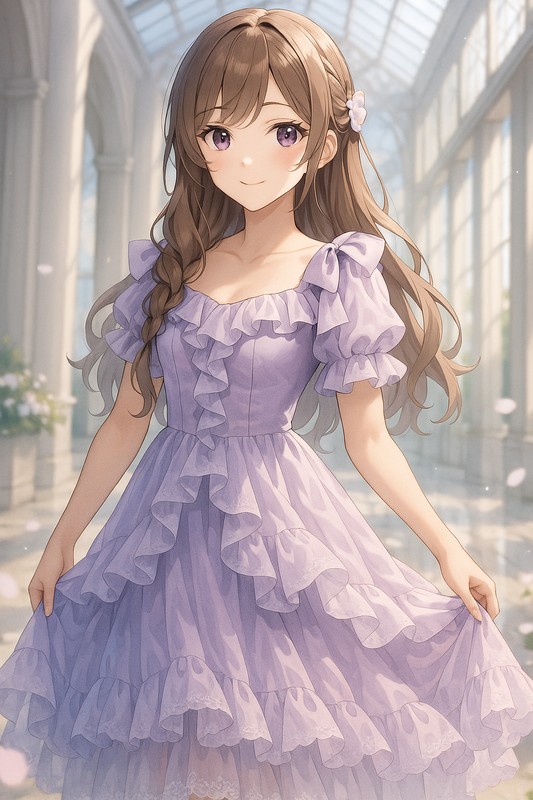 フリルドレスの再現プロンプト|AI画像