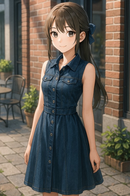 デニムドレスの再現プロンプト|AI画像