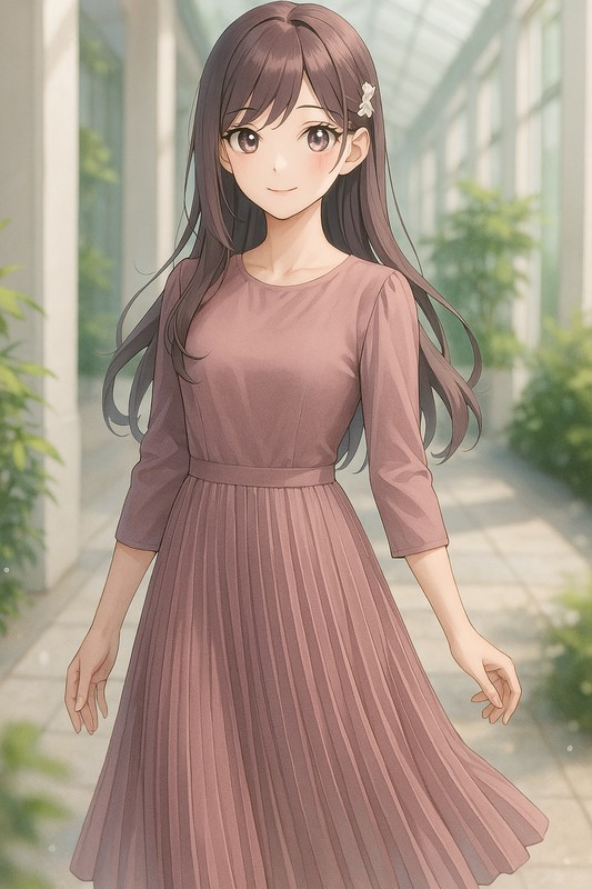 プリーツドレスの再現プロンプト|AI画像