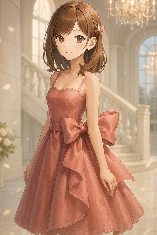 リボンドレスの再現プロンプト|AI画像