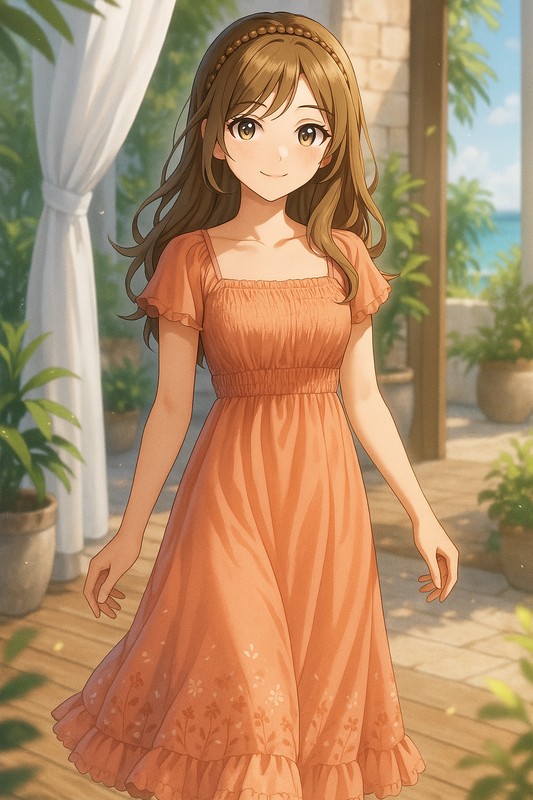 マキシドレスの再現プロンプト|AI画像