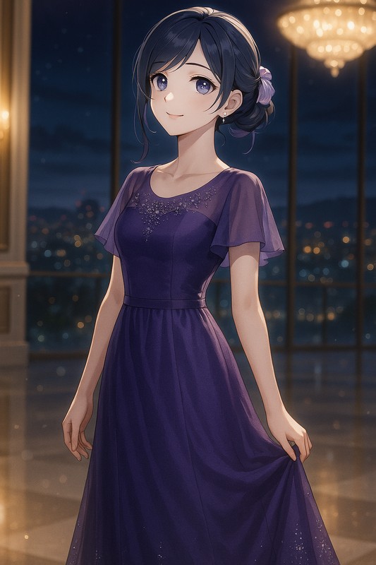 イブニングドレスの再現プロンプト|AI画像