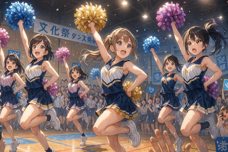 チア・ダンスショーの再現プロンプト｜AI画像