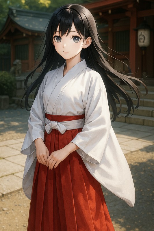 巫女服(みこふく)のイラスト|AI用プロンプト