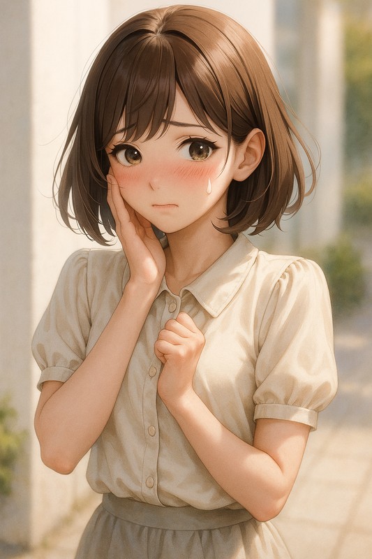 恥ずかしがる仕草のプロンプト紹介|AIイラスト