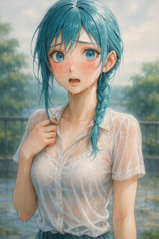 水で濡れるプロンプト紹介|AIイラスト